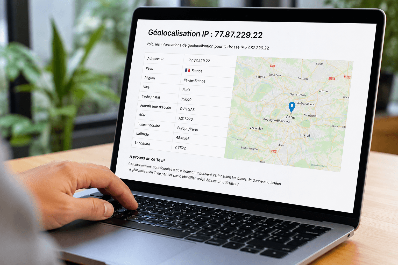 Dans quel pays est située l’adresse IP 77.87.229.22 ?